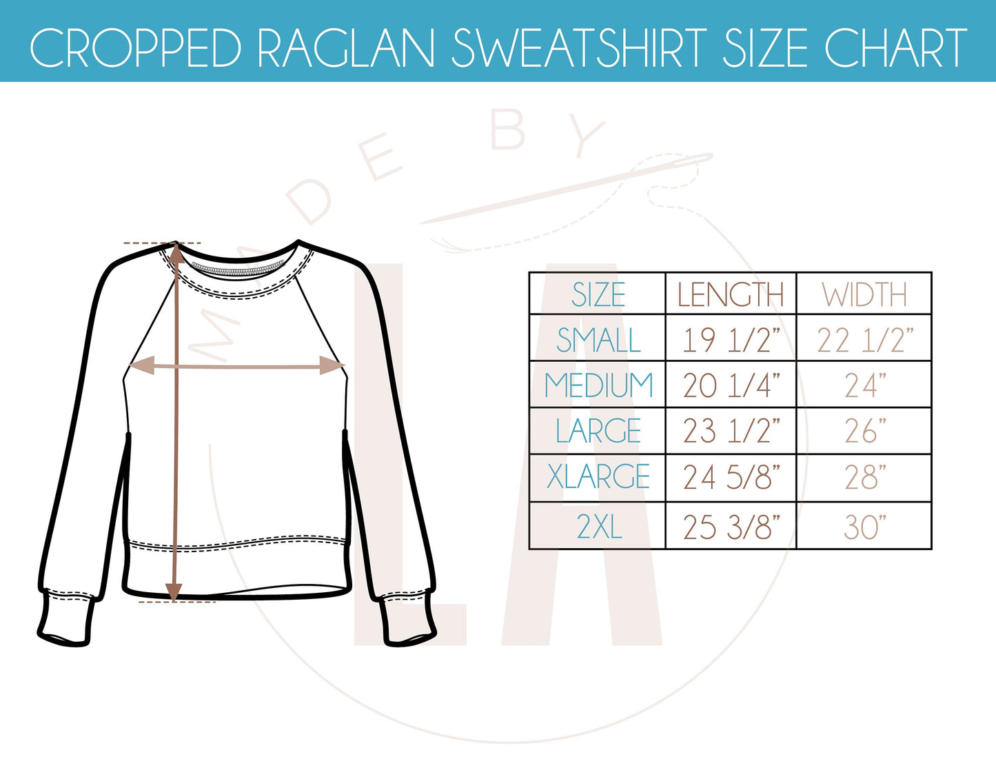 Ivory Embroidered LA Raglan Pullover