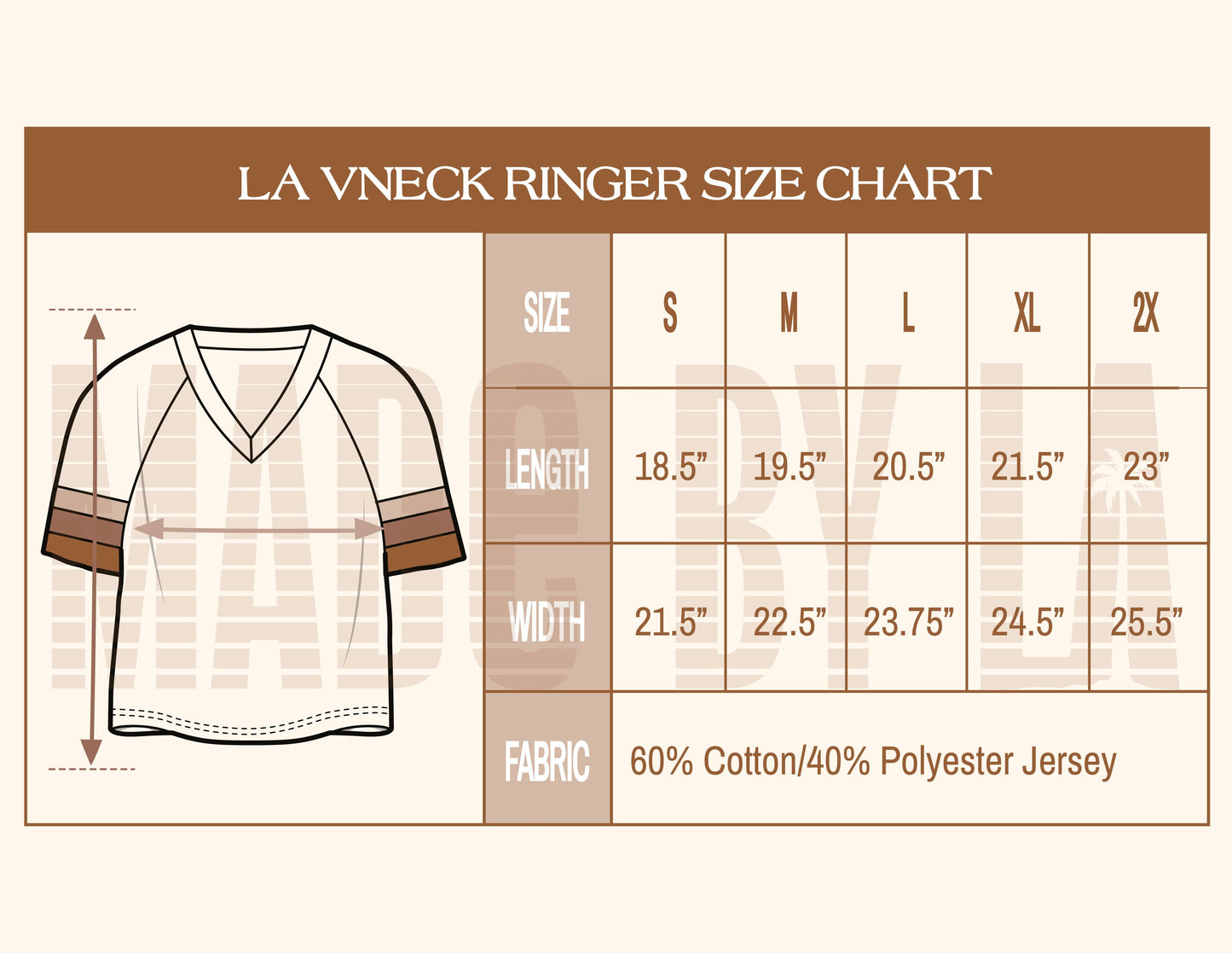LA Blue V-neck Ringer