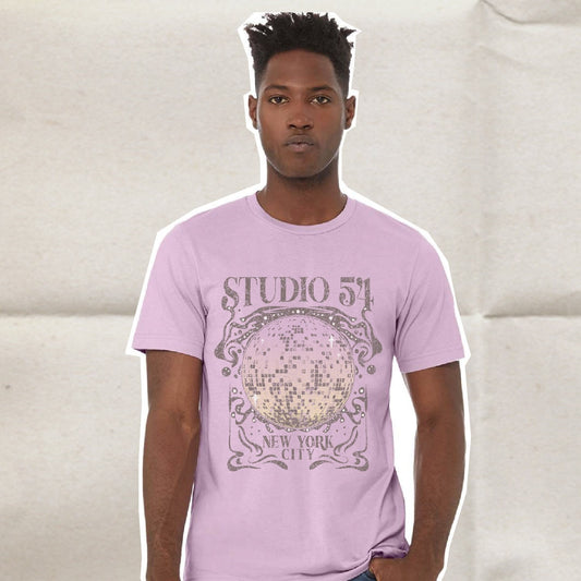 Unisex Lilac NYC Disco Short Sleeve Tee Shirt