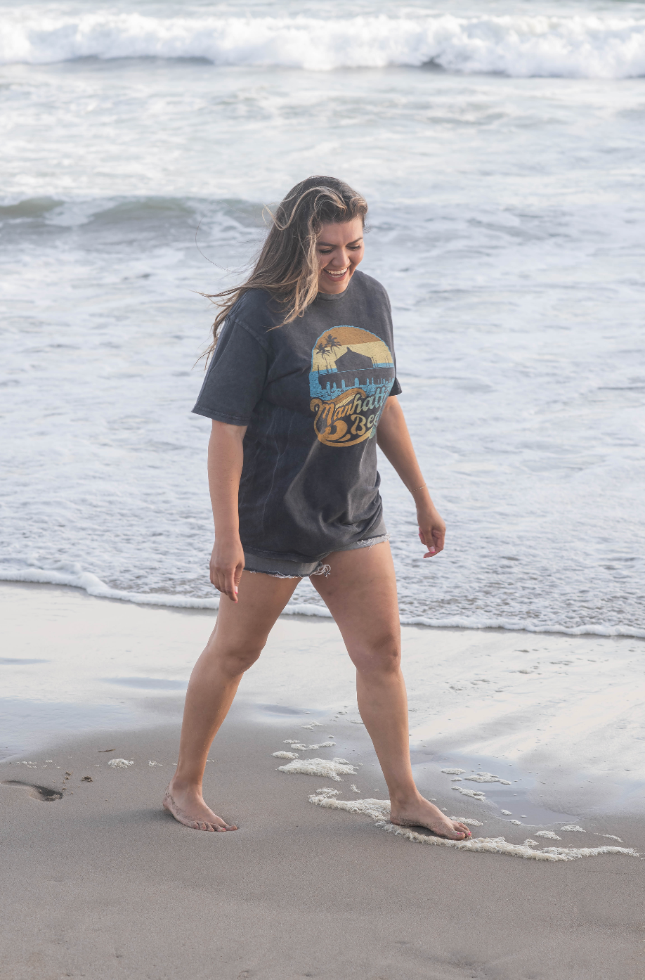 Manhattan Beach Vintage Washed Tee