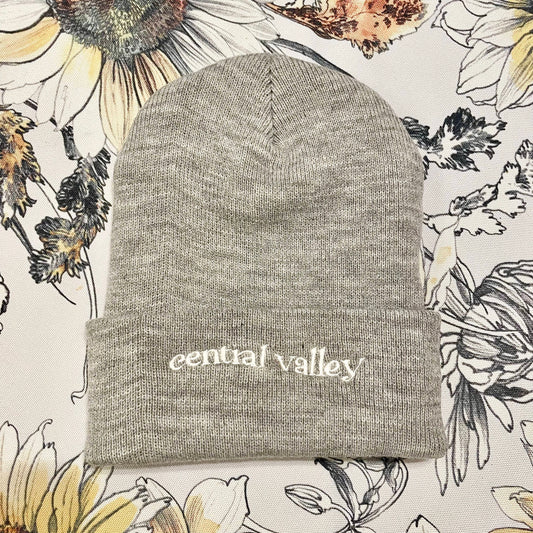 Heather Gray Ribbed with Ivory Central Valley 12" Beanie