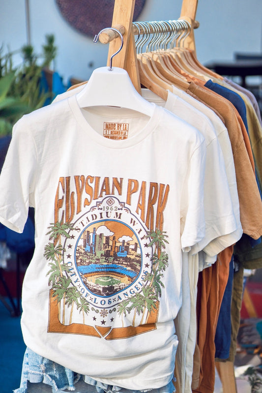 Unisex Elysian Park Ivory Short Sleeve Tee Shirt