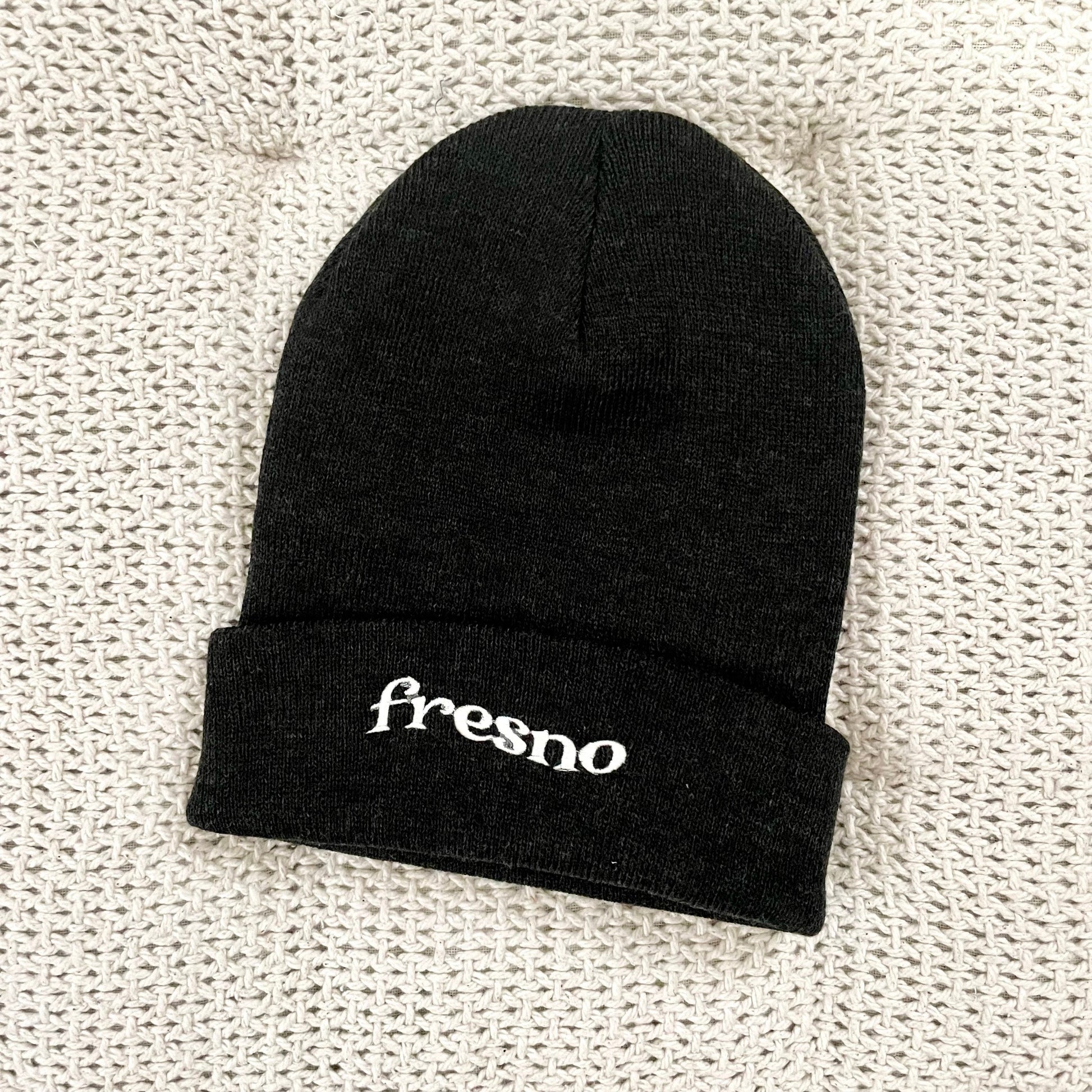Heather Charcoal Ribbed with Ivory Fresno 12" Beanie