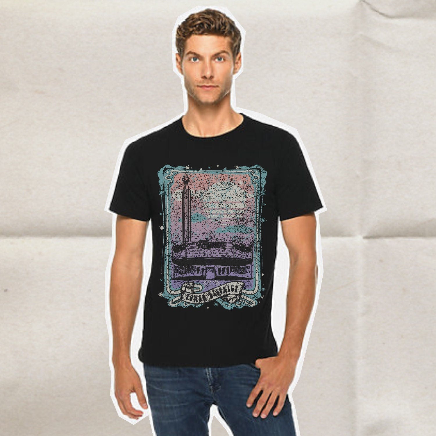 Unisex Fresno Tower District Black Short Sleeve Shirt